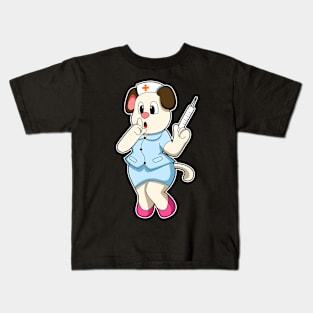 Dog as Nurse with Syringe Kids T-Shirt